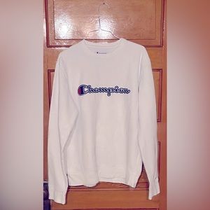 White Champion Crewneck